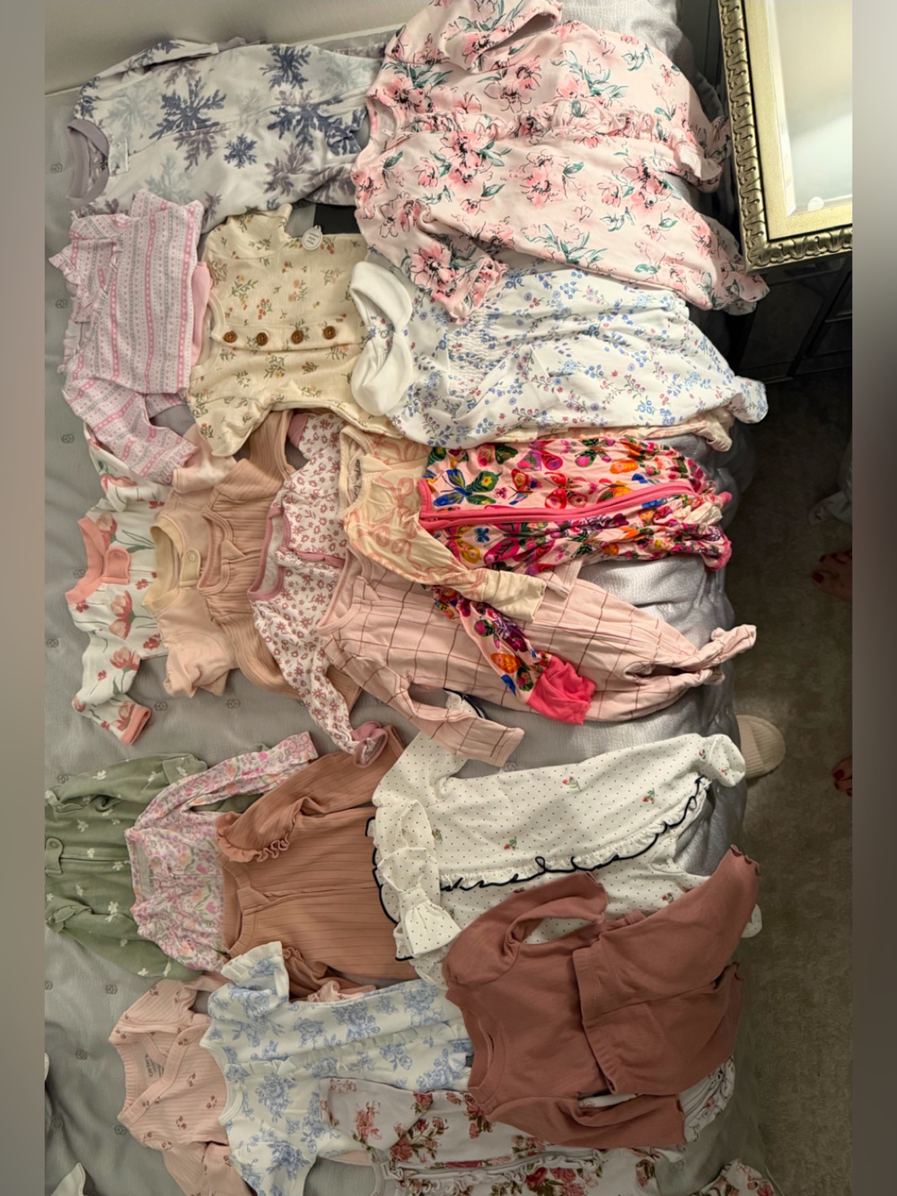 Mixed Pink and Floral Baby Pants & Footies - Assorted Kids Bottoms